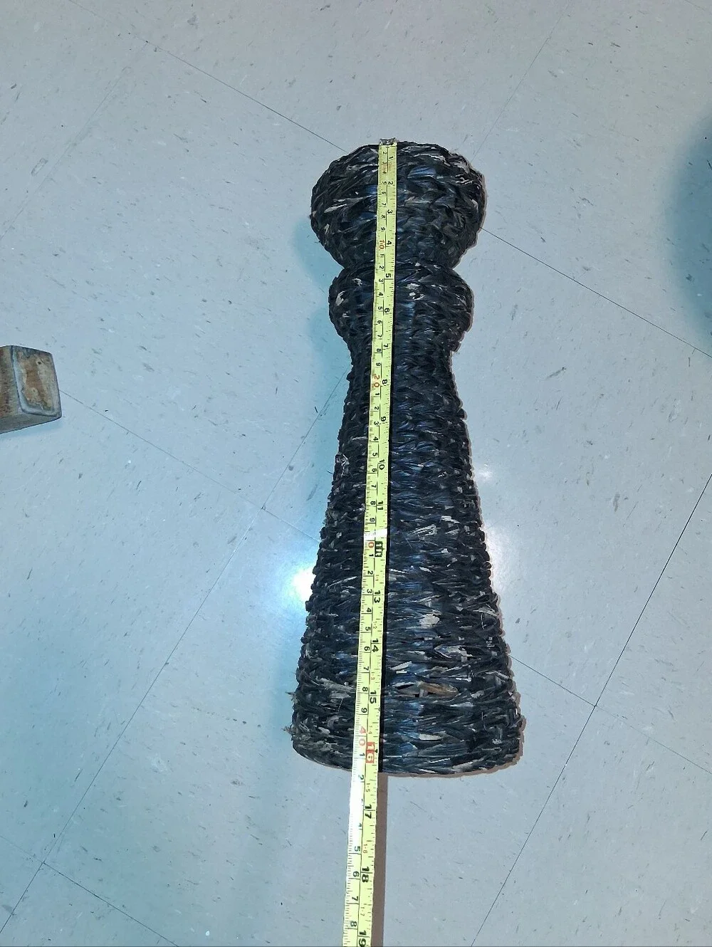 Woven Seagrass Pillar Candle Holder - Black